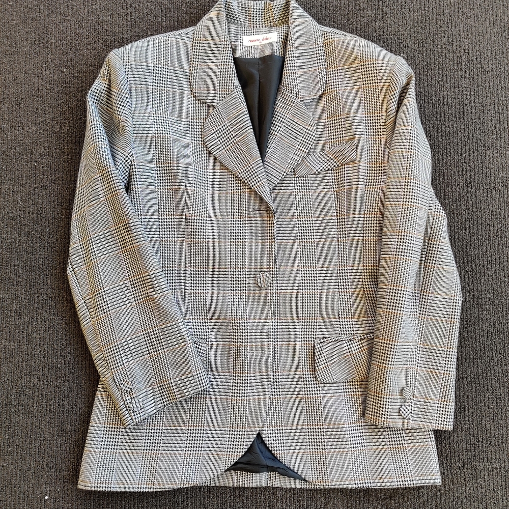 🍁Host PICK🍁VINTAGE Houndstooth 80s blazer - Picture 2 of 9